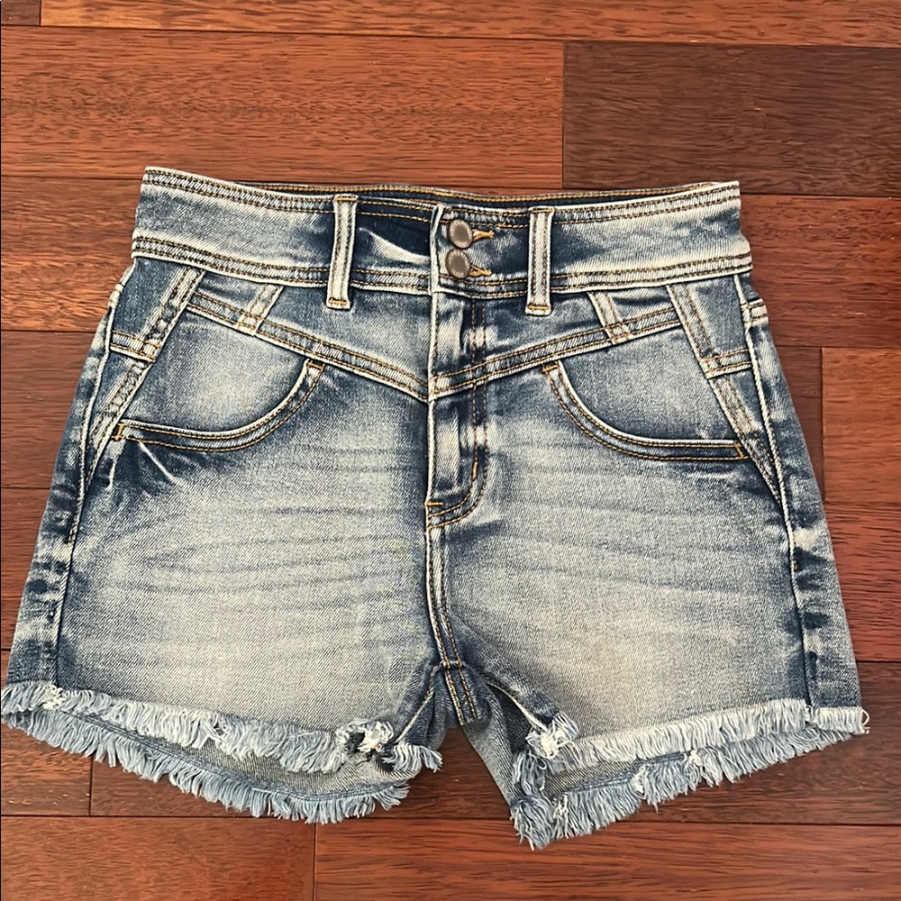 Denim Frayed Hem Women's Shorts